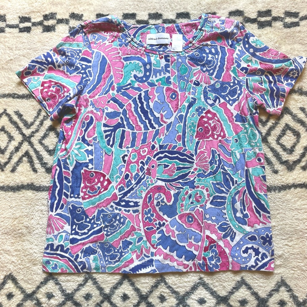 Alfred Dunner Colorful Short Sleeved Top